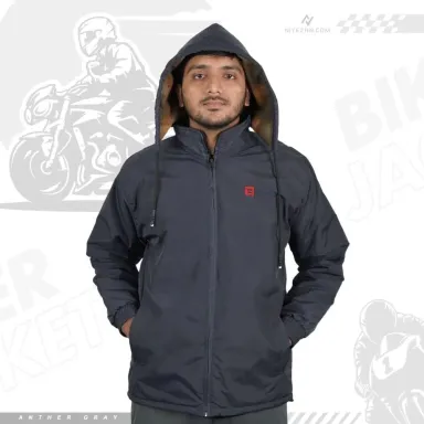 Hooded Windbreaker With Inner Padding – Anther Gray (উইলসন জ্যাকেট – গ্রে)